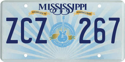 MS license plate ZCZ267