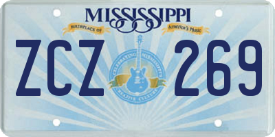 MS license plate ZCZ269