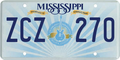 MS license plate ZCZ270