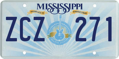 MS license plate ZCZ271
