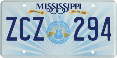 MS license plate ZCZ294
