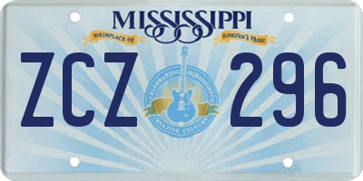 MS license plate ZCZ296