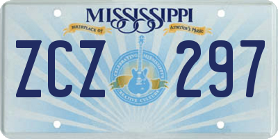 MS license plate ZCZ297