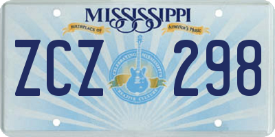 MS license plate ZCZ298