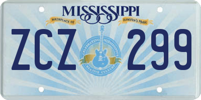 MS license plate ZCZ299