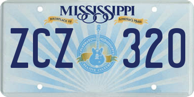 MS license plate ZCZ320