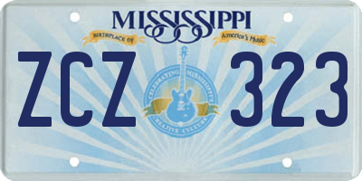 MS license plate ZCZ323