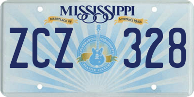 MS license plate ZCZ328