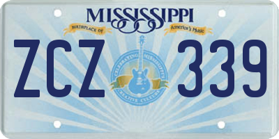 MS license plate ZCZ339