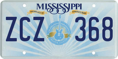 MS license plate ZCZ368