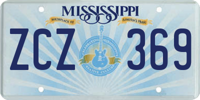 MS license plate ZCZ369