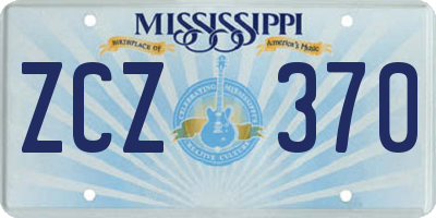 MS license plate ZCZ370