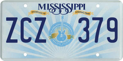 MS license plate ZCZ379