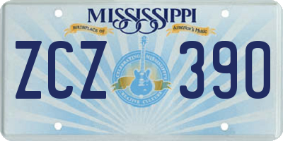 MS license plate ZCZ390