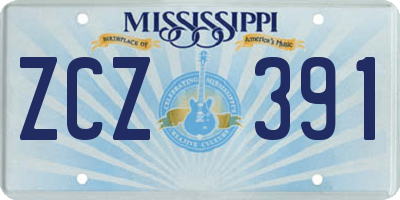 MS license plate ZCZ391