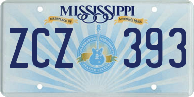 MS license plate ZCZ393