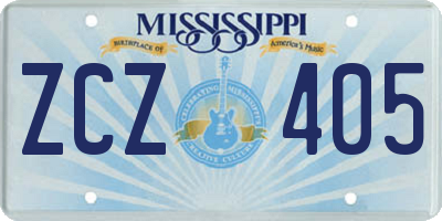 MS license plate ZCZ405