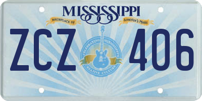 MS license plate ZCZ406