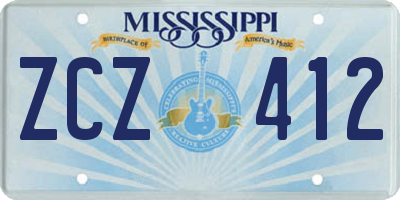 MS license plate ZCZ412