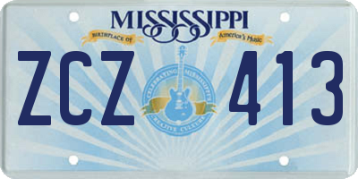 MS license plate ZCZ413
