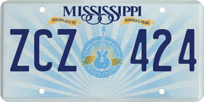 MS license plate ZCZ424