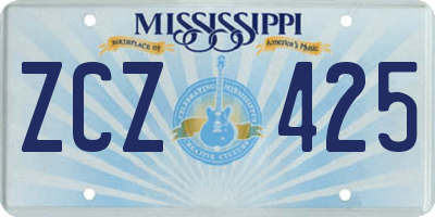 MS license plate ZCZ425
