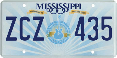 MS license plate ZCZ435