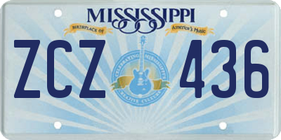 MS license plate ZCZ436