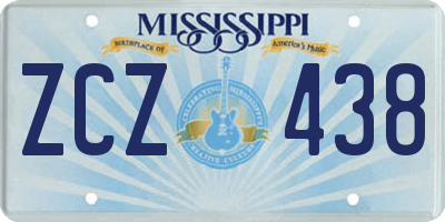 MS license plate ZCZ438
