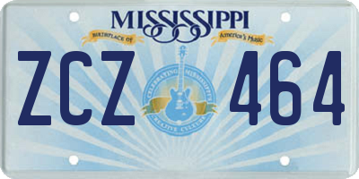 MS license plate ZCZ464