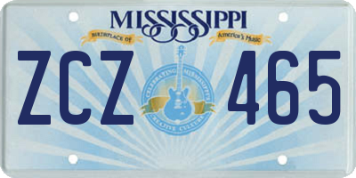 MS license plate ZCZ465