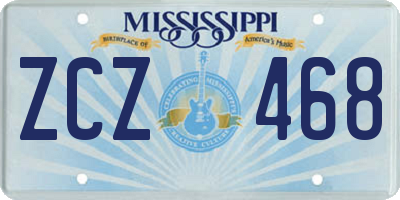 MS license plate ZCZ468