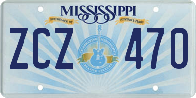 MS license plate ZCZ470