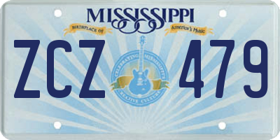 MS license plate ZCZ479