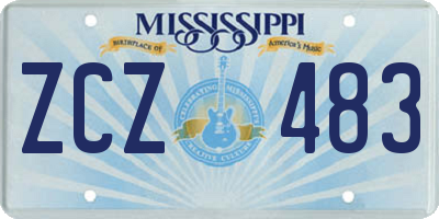 MS license plate ZCZ483
