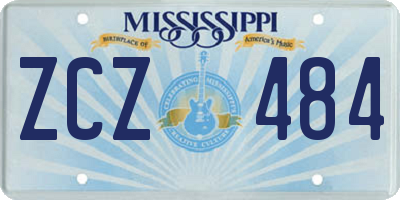 MS license plate ZCZ484