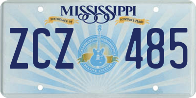 MS license plate ZCZ485