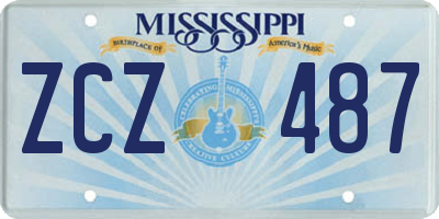 MS license plate ZCZ487