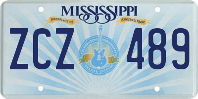 MS license plate ZCZ489