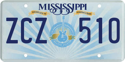 MS license plate ZCZ510