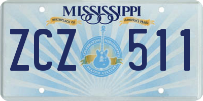 MS license plate ZCZ511