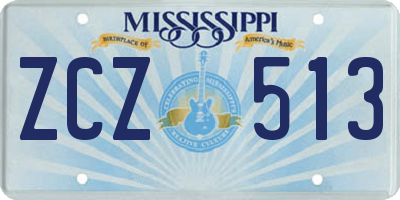 MS license plate ZCZ513