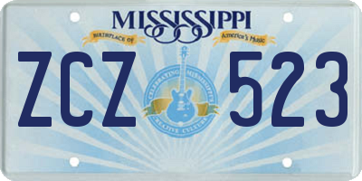 MS license plate ZCZ523