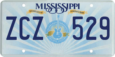 MS license plate ZCZ529
