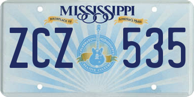 MS license plate ZCZ535