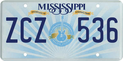 MS license plate ZCZ536