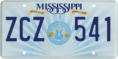 MS license plate ZCZ541