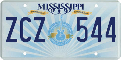 MS license plate ZCZ544