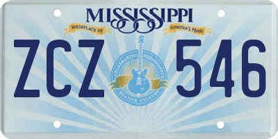 MS license plate ZCZ546