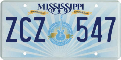MS license plate ZCZ547